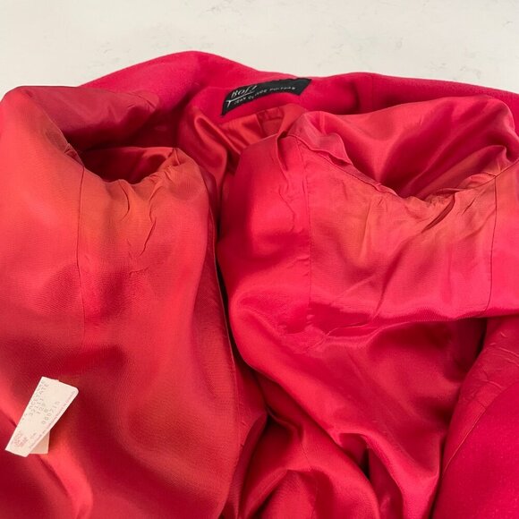 Jean Claude Poitras Bof! Designer Vtg Double Breasted Wool Blend Blazer Red Sz 8 - Picture 12 of 13